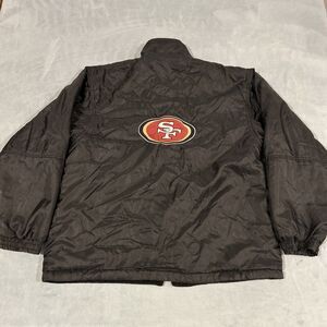 Y2k NFL 49ers Jacket Mens Medium San Francisco Windbreaker Bomber Fleece Line